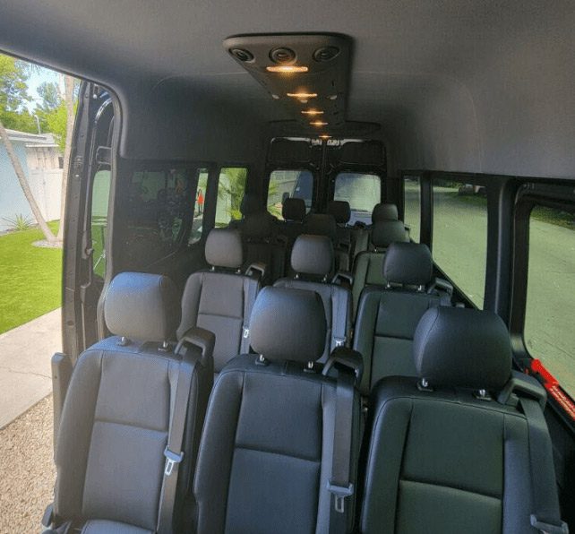 Interior of Limousine Van for Rent